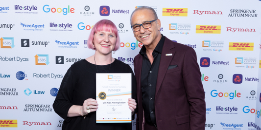 Celebrating Success: Dot Kids Receives #SBS Small Business Sunday Winner's Certificate From Theo Paphitis