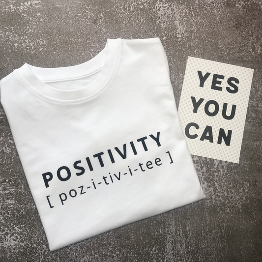 POSITIVITY Organic Kids T-Shirt - Black on White