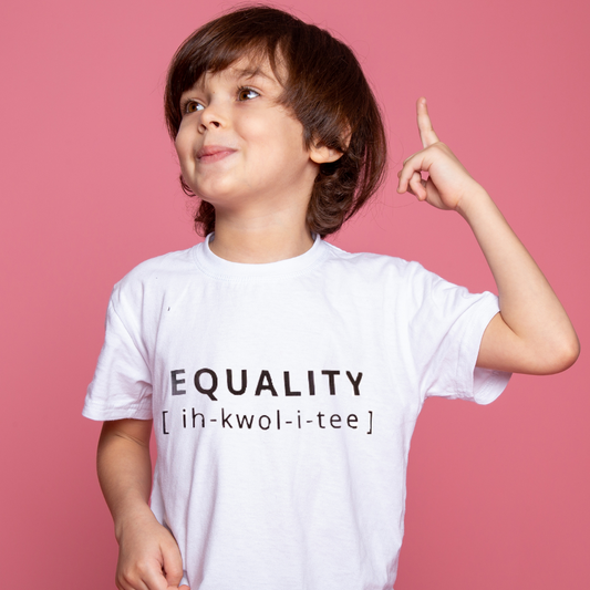 EQUALITY Organic Kids T-Shirt - Black On White