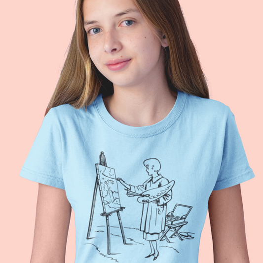 THE ARTIST Organic T-shirt - Black On Sky Blue