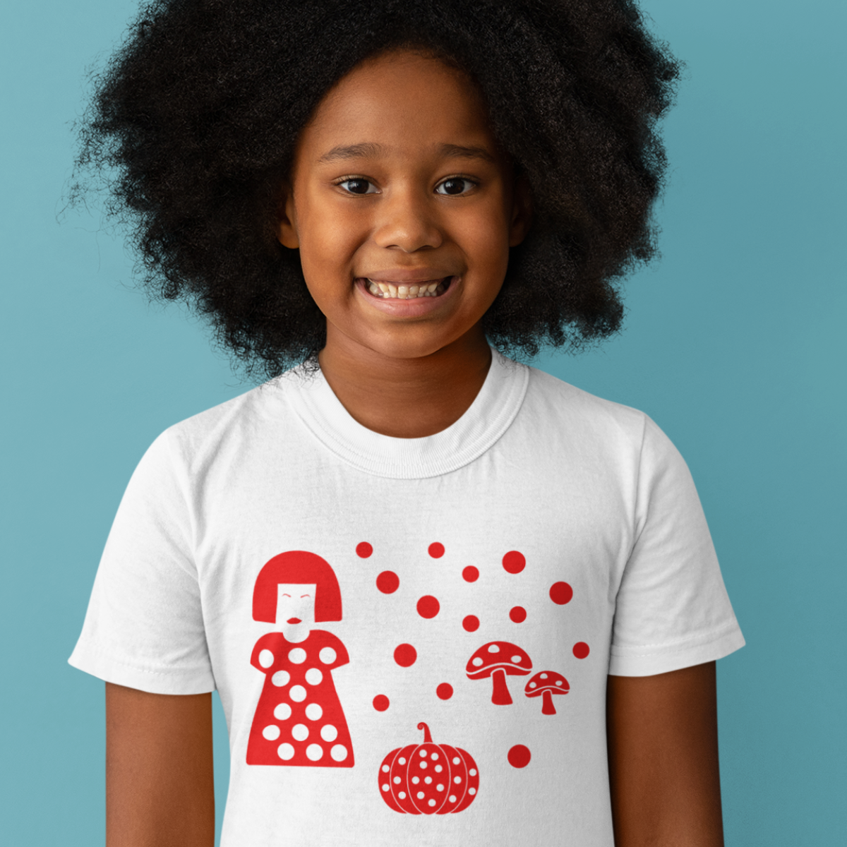 YAYOI KUSAMA ARTIST Organic T-Shirt - Red on White