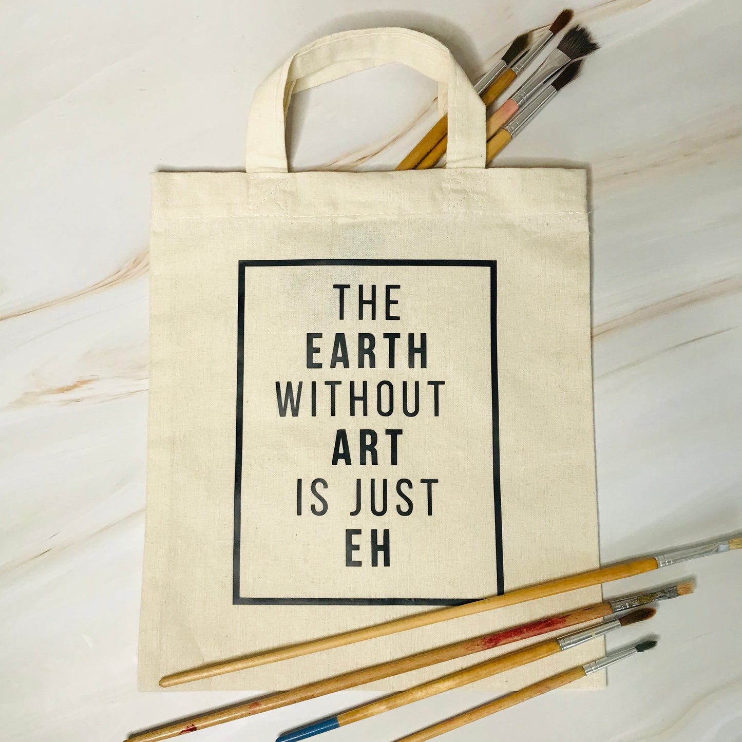 Mini Canvas & Easel With Fabric EARTH WITHOUT ART Mini Art Bag