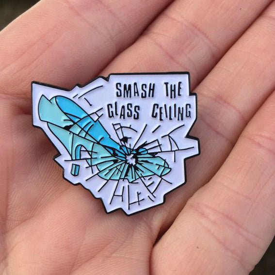 Smash The Class Ceiling Enamel Pin - Dot Kids Ltd