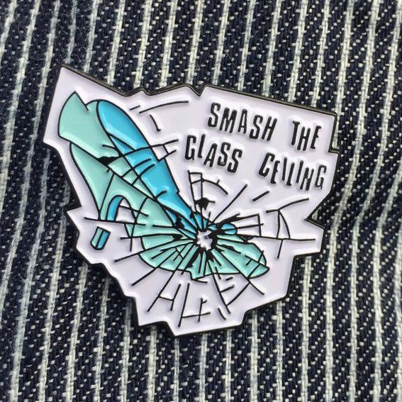 Smash The Class Ceiling Enamel Pin - Dot Kids Ltd